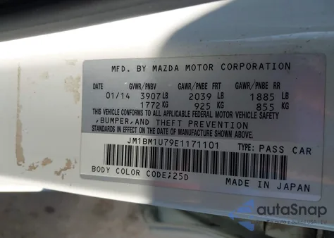 2014 Mazda 3 I Sport z USA, uszkodzony, nr VIN JM1BM1U79E1171101